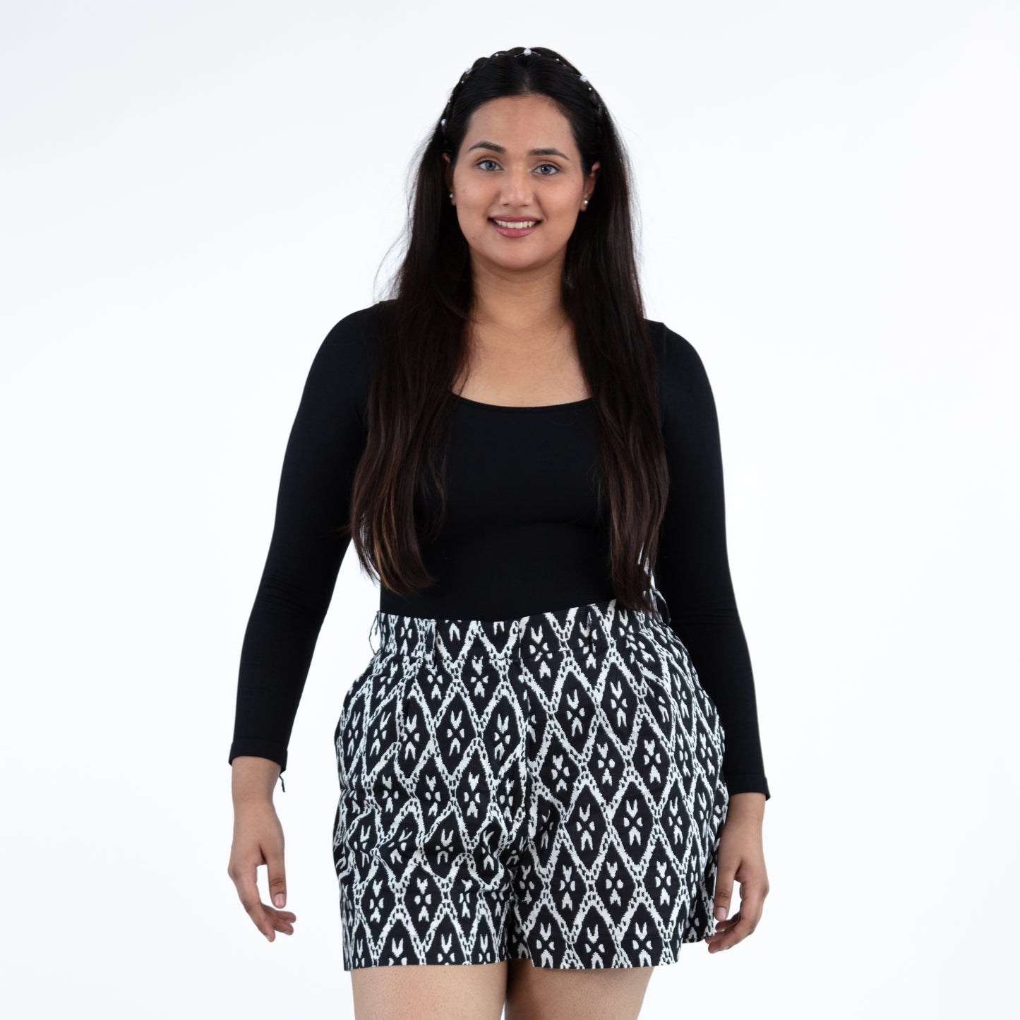 Black Ikat Shorts