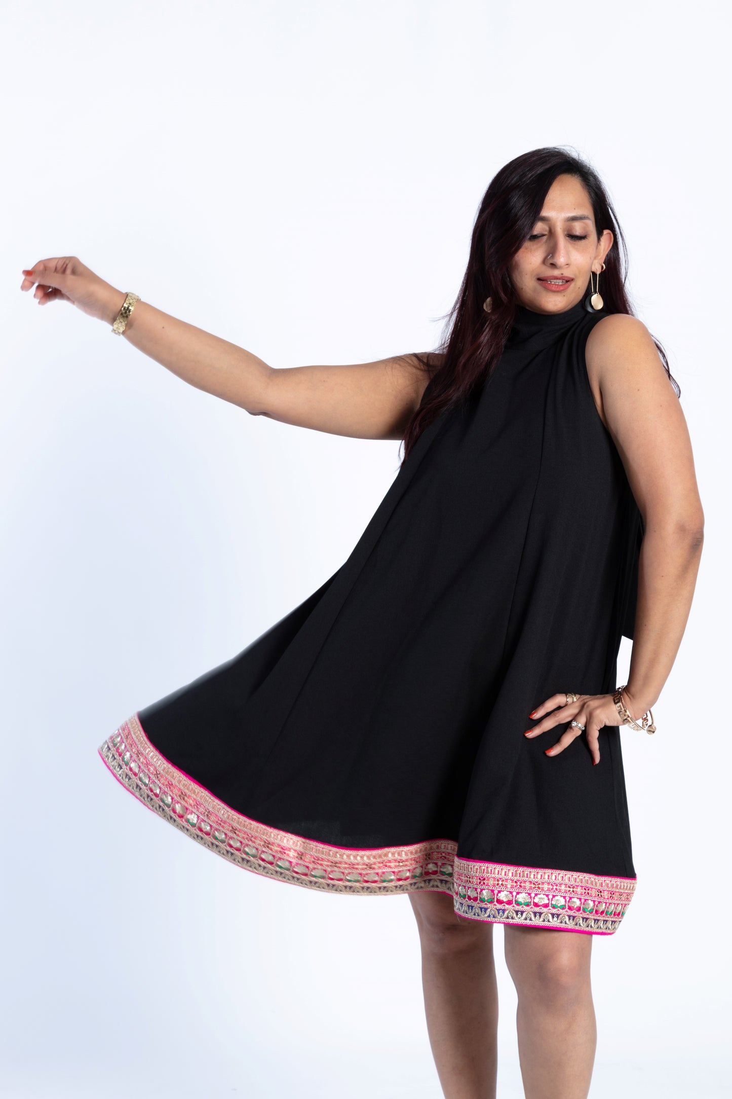 Sabya Dress in Black & White