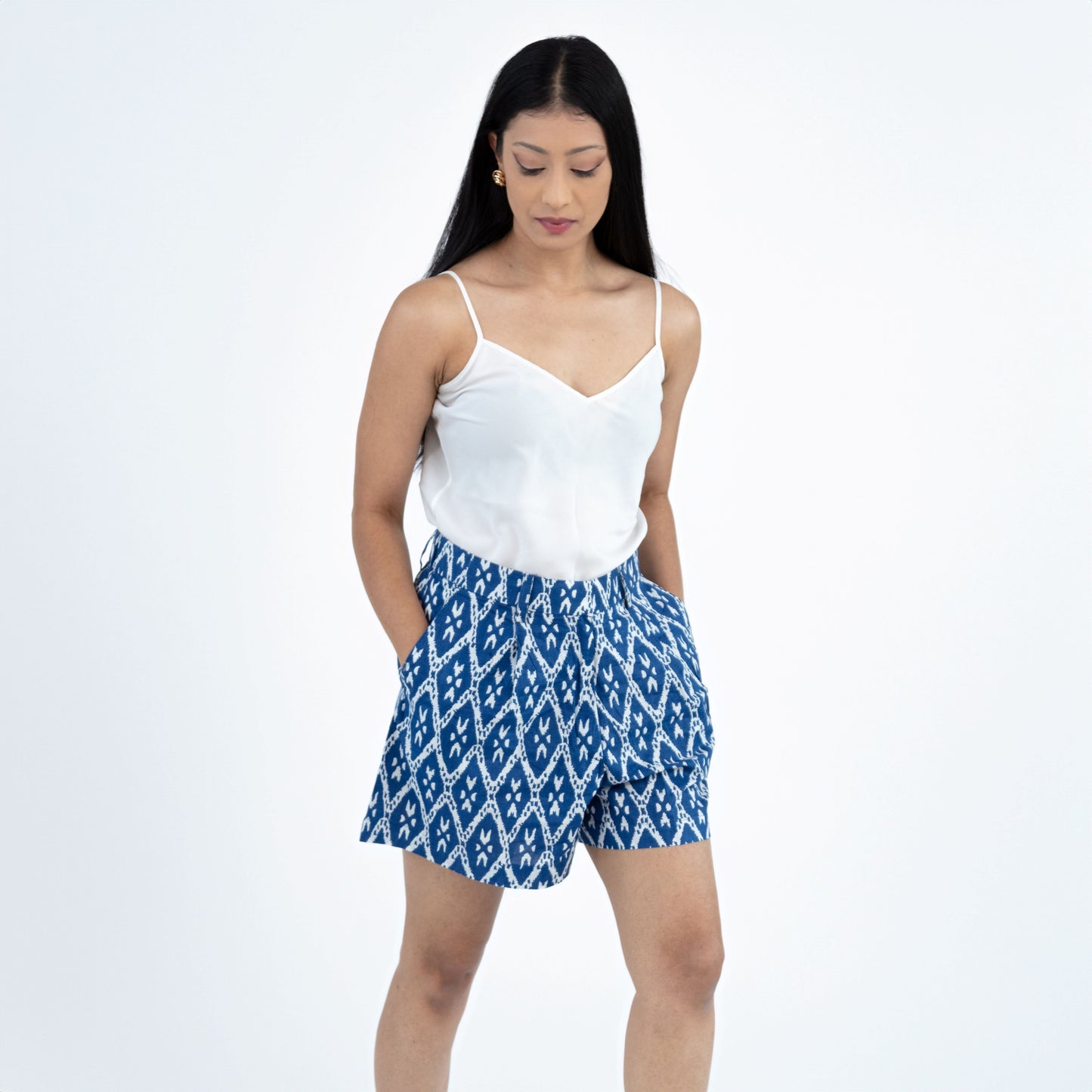 Blue Ikat Shorts