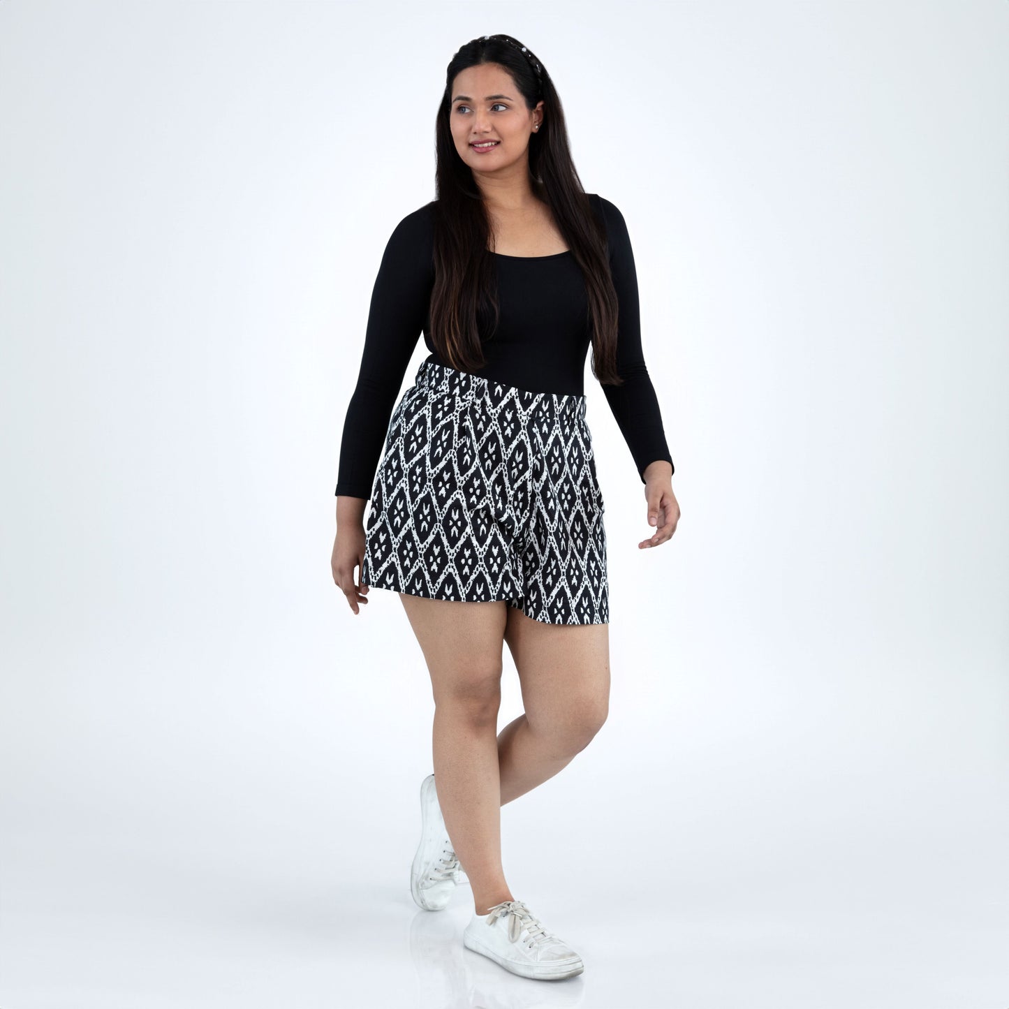 Black Ikat Shorts