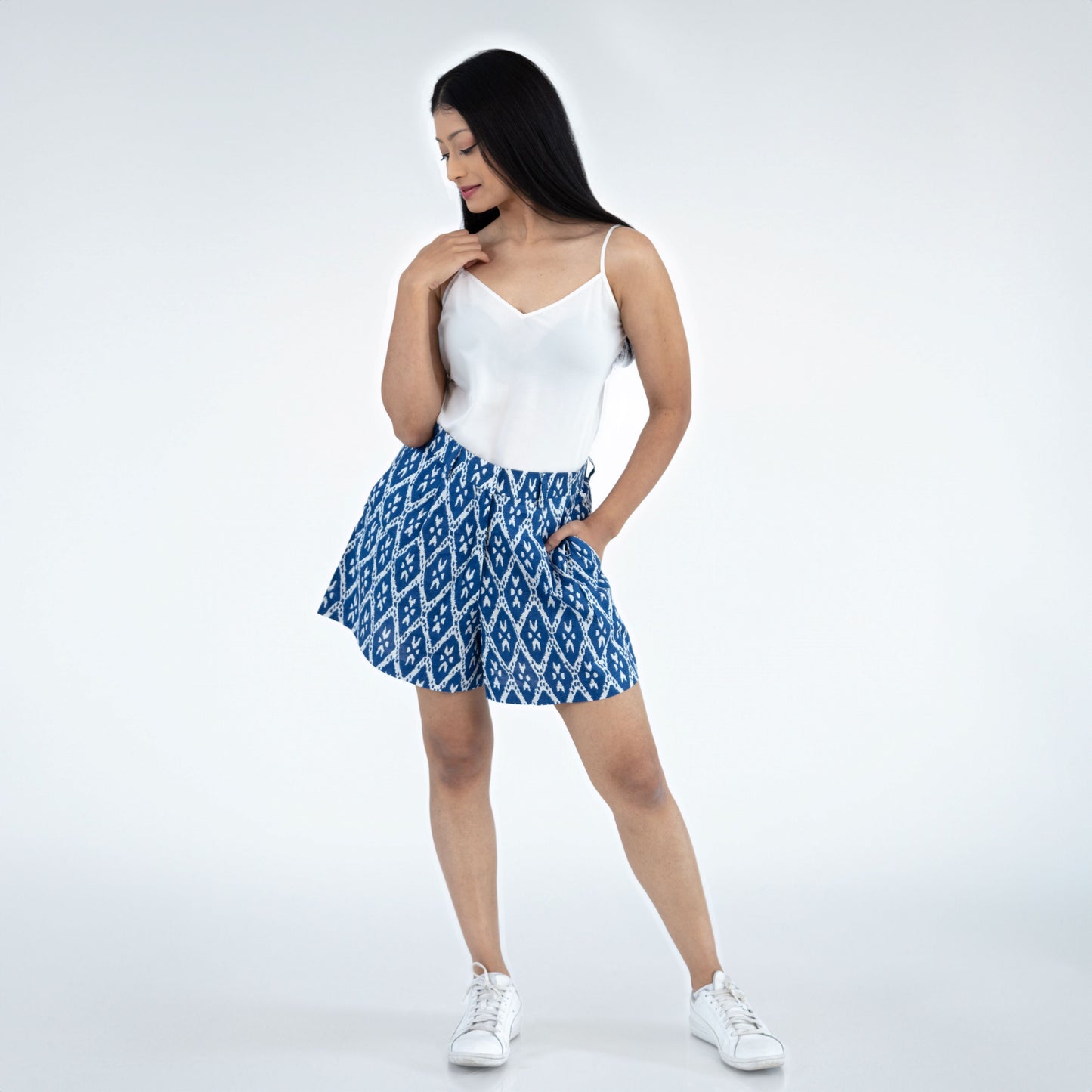 Blue Ikat Shorts