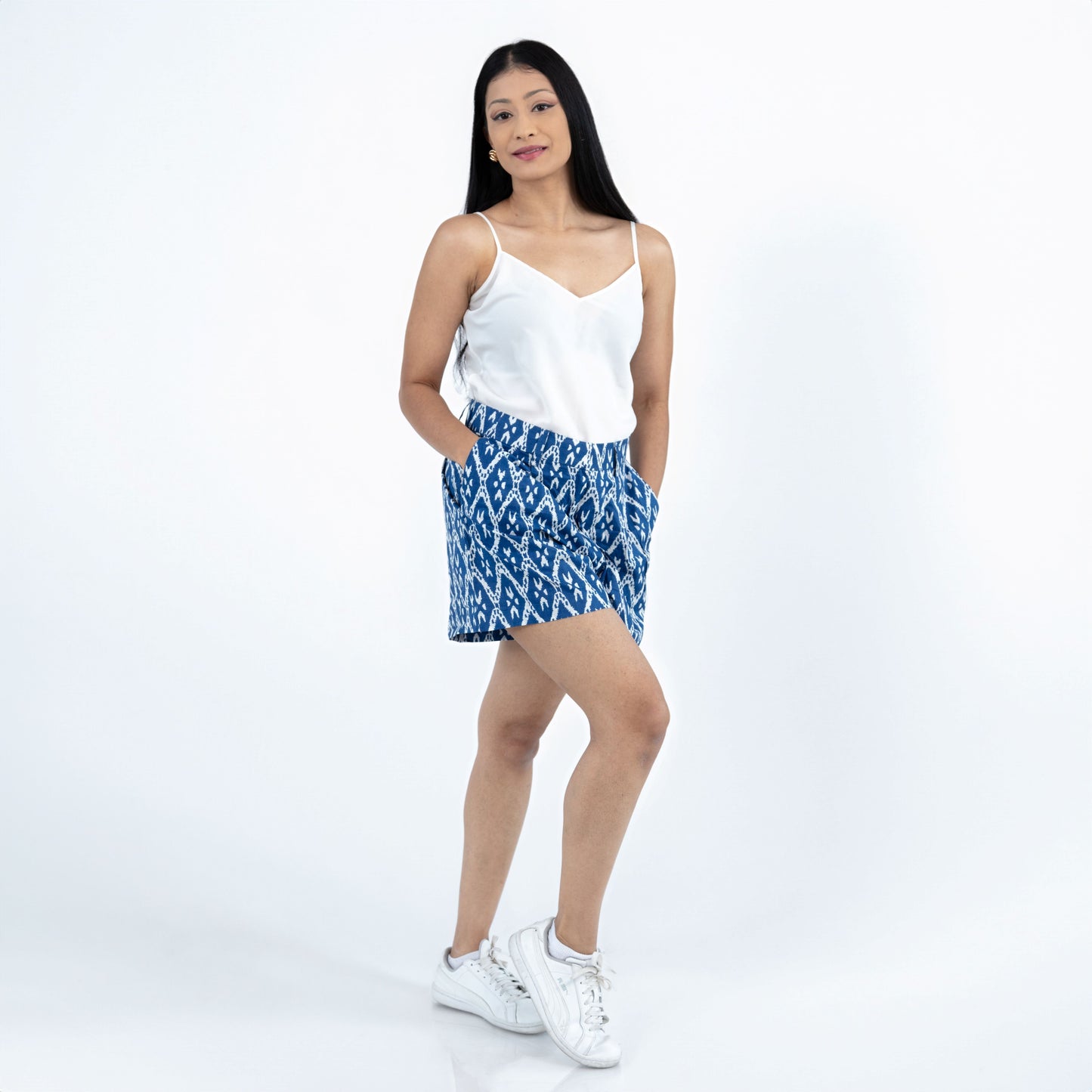 Blue Ikat Shorts