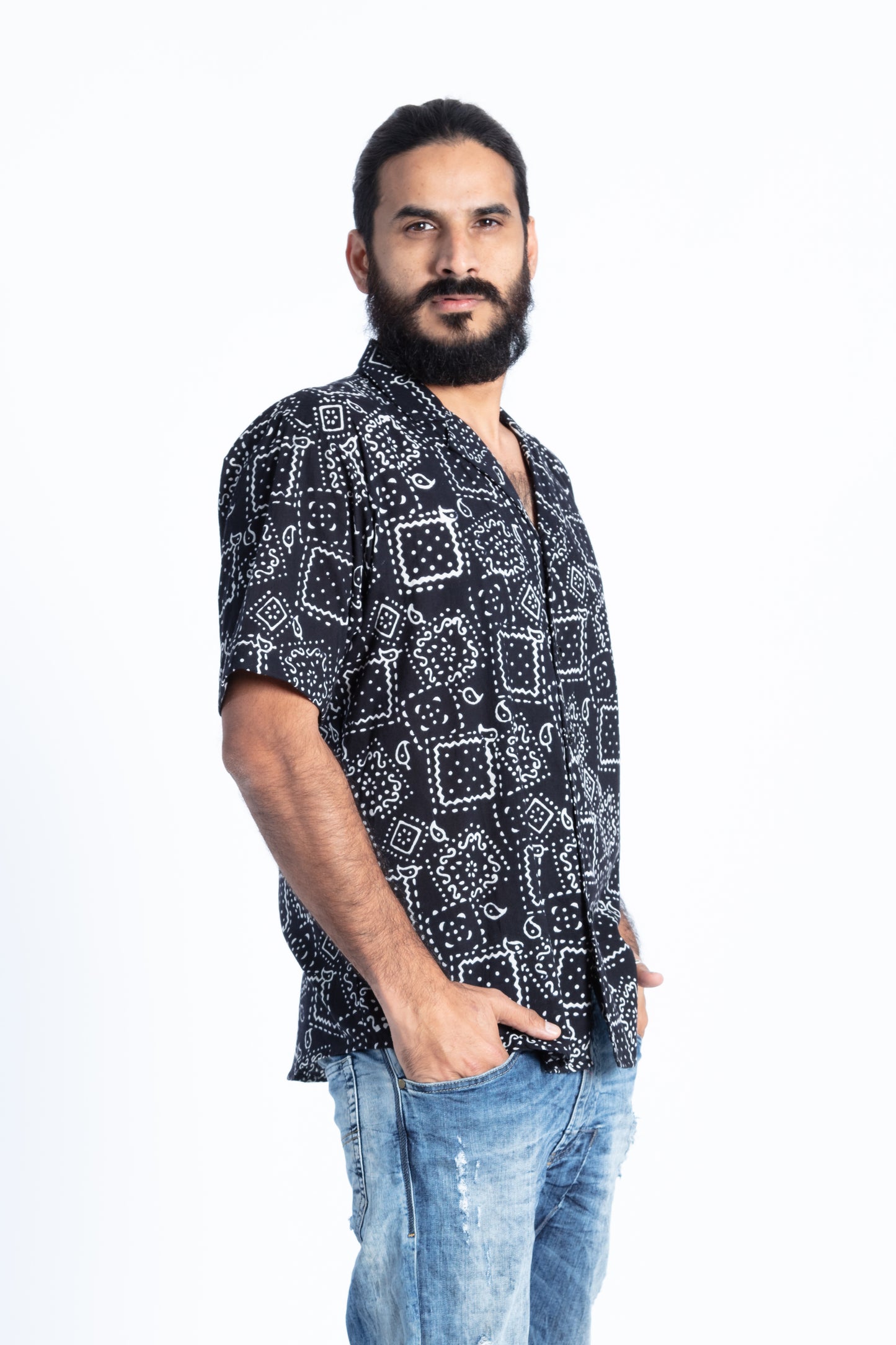 Quirky Printed Black Shirt