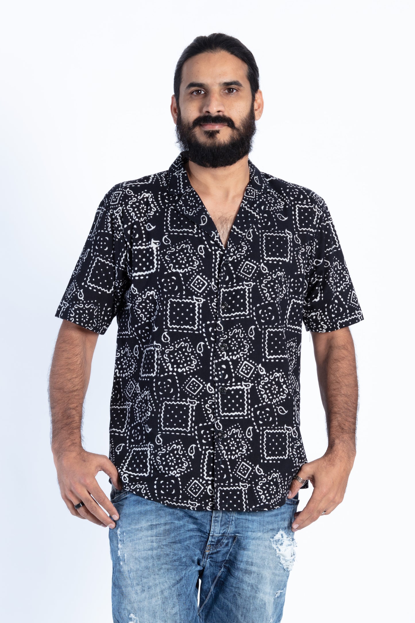 Quirky Printed Black Shirt