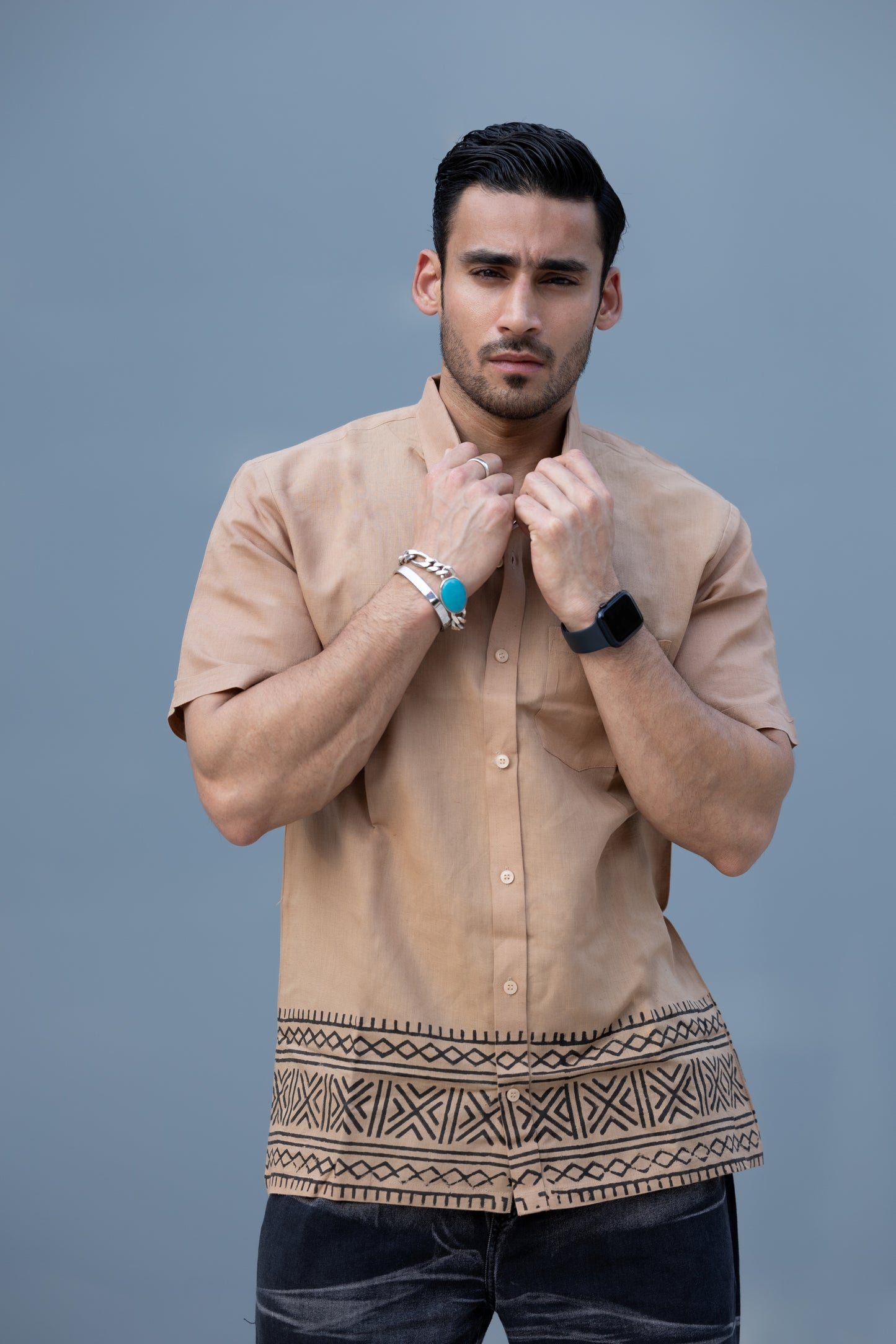Karigar Edit Brown Shirt- Indie Edge Print