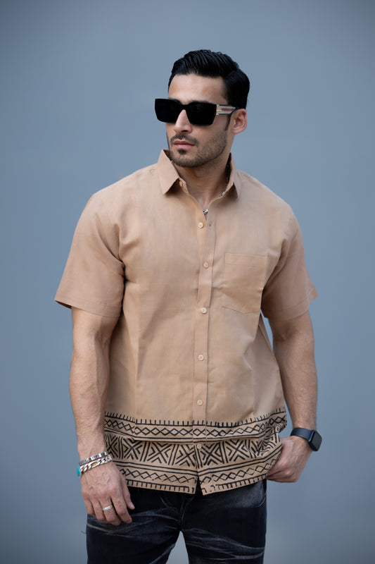 Karigar Edit Brown Shirt- Indie Edge Print