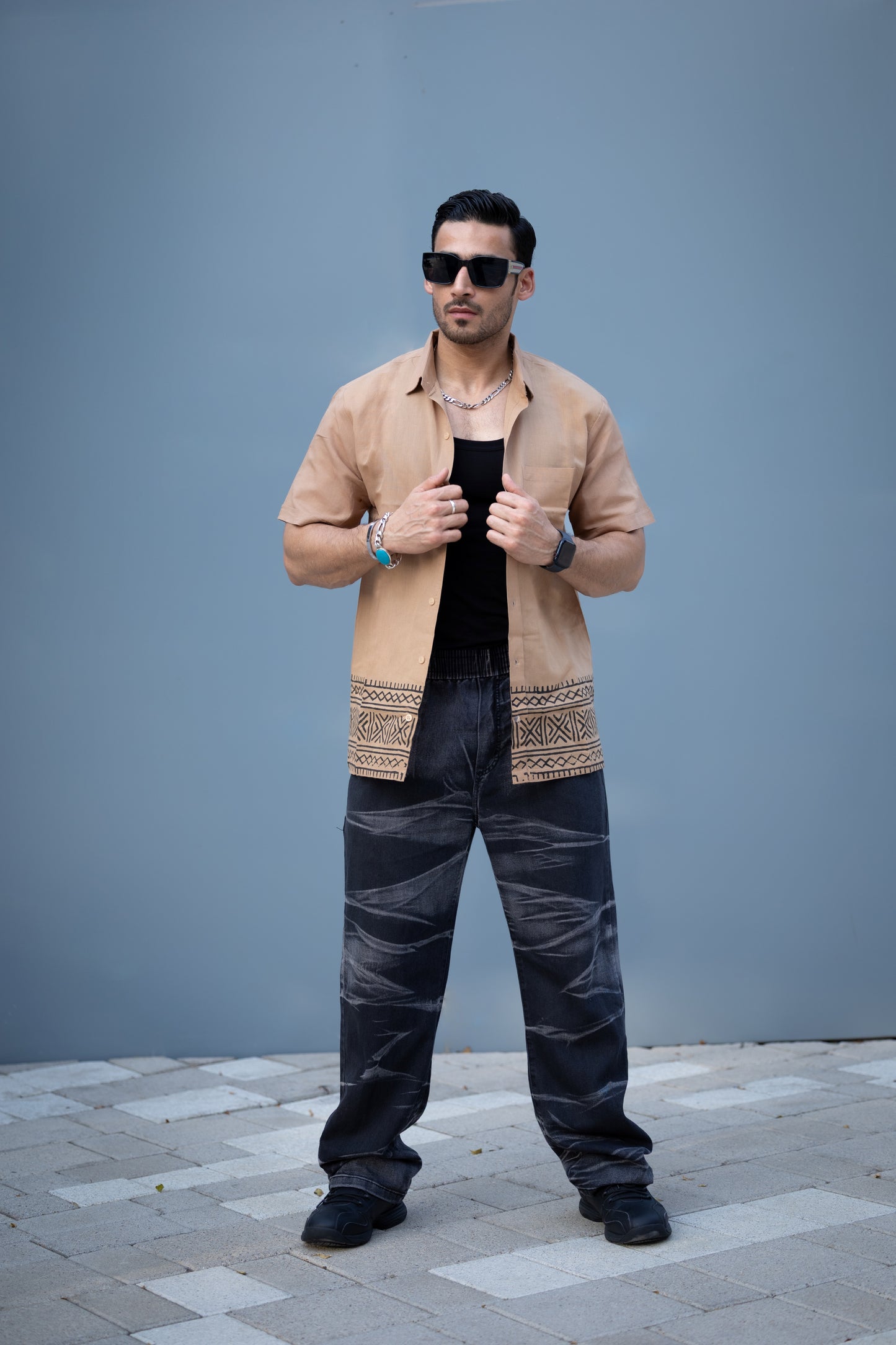 Karigar Edit Brown Shirt- Indie Edge Print